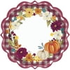 Pioneer Woman Gingham Harvest Thanksgiving Paper Dinner Plates, 11.5in, 8ct