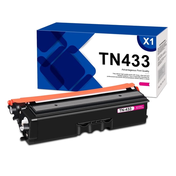 TN433 TN-433 Magenta Toner Cartridge Compatible for Brother TN433 TN 433 Toner Cartridge Works for Brother MFC-L8610CDW HL-L8260CDW HL-L8360CDW MFC-L8900CDW Printer