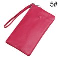 thumbnail image 2 of Wristlet Phone Purse Solid Color Portable Genuine Leather Card Wallet Zip Wallet, 2 of 10