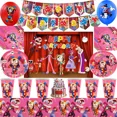 thumbnail image 2 of Decoración de fiesta de cumpleaños de circo Digital increíble, vajilla desechable, globos, mantel, adornos para pasteles para niños, Baby Shower, 2 of 5