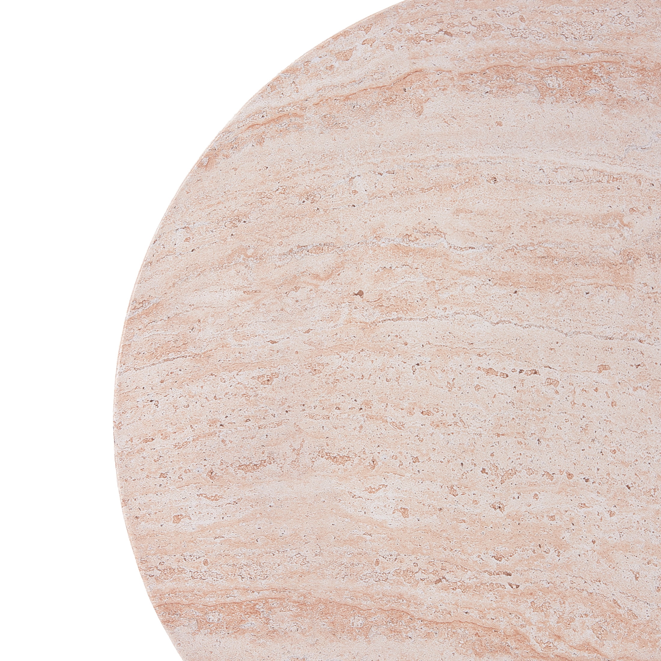 Christopher Knight Home 27.5" Round Coffee Table, MGO Travertine Indoor Outdoor Accent Table, Natural
