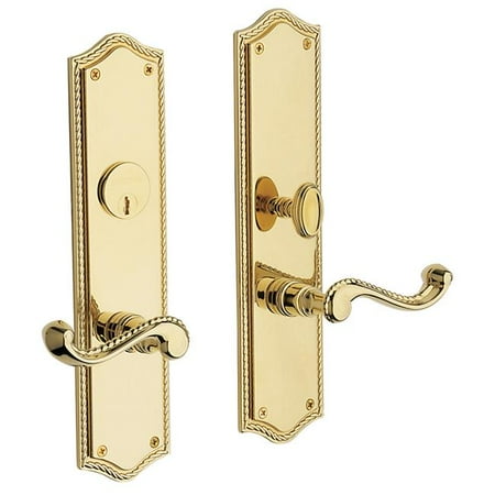 - Baldwin 6939.ENTR Keyed Entry Bristol Mortise Lock Single Cylinder ;Lifetime Polished Brass