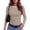 Brown, variant on Women Fall Gingham Plaid Crewneck Long Sleeve Going Out Top Crew Neck Slim Fitted Knit Layering Basic Casual Tee Shirt