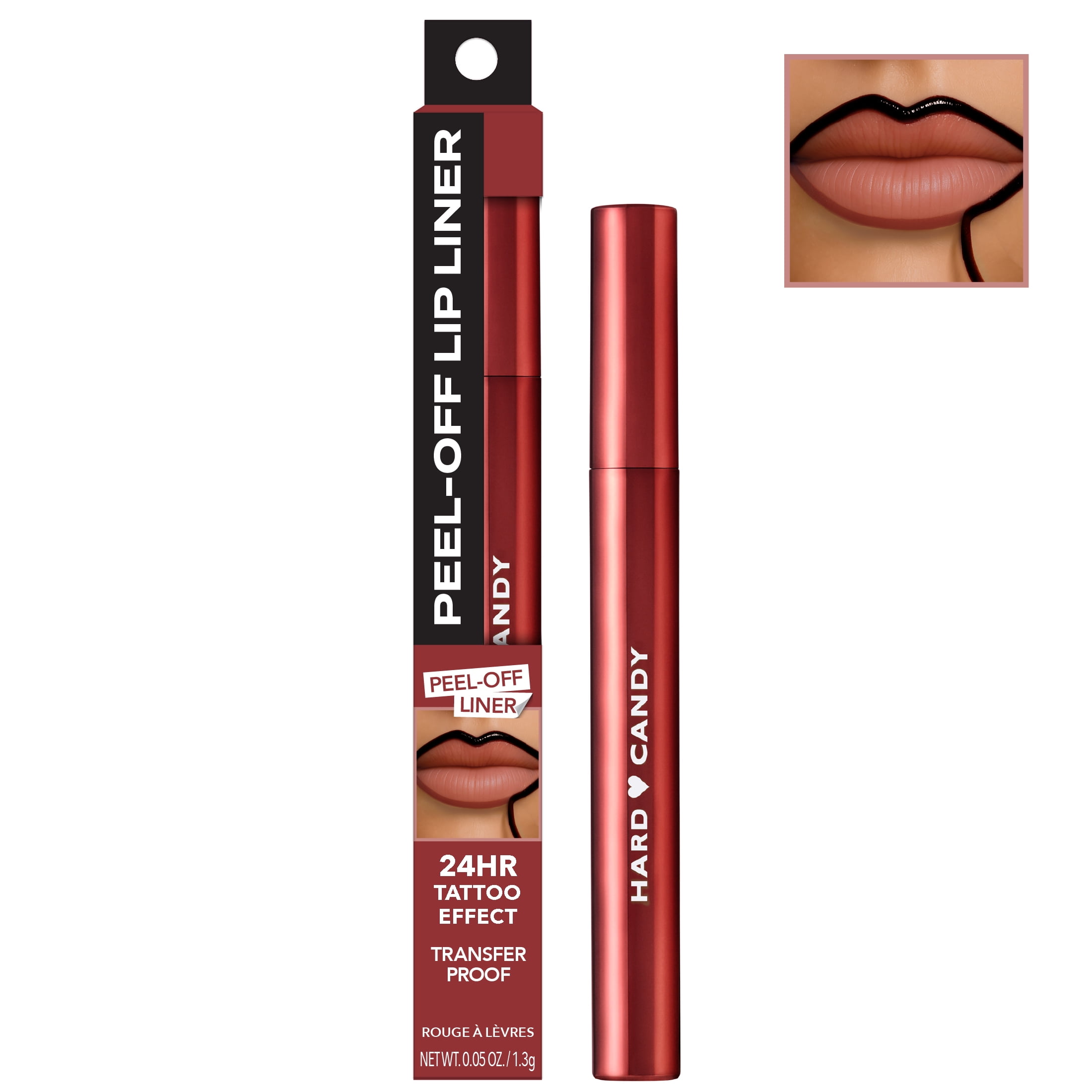 Hard Candy Peel Off Lip Liner Stain, Long Lasting Tattoo Tint, Rosy Ink 5288