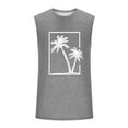 thumbnail image 4 of Njagoc3 Mens Sleeveless Retro Palm Tree Tank, Classic Fit, Soft Poly - Cotton Blend, Summer Casual & Streetwear Vest, 4 of 6