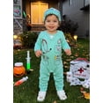 thumbnail image 4 of RUINIXCW Toddler Baby Doctor Costume Newborn Halloween Costume Infant Boy Girl Spring Fall Winter Clothes Long Sleeve Romper Jumpsuit and Hat Set, 4 of 10