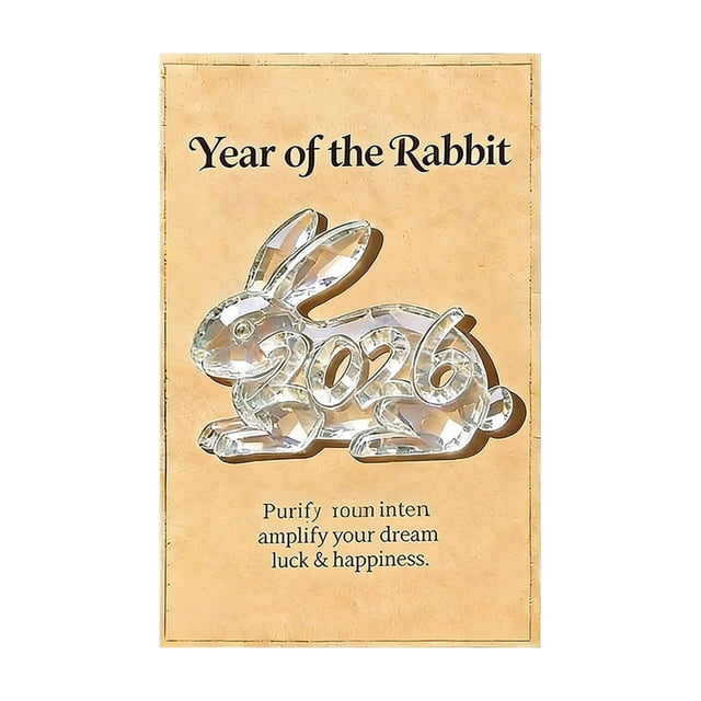 Silver Compact Plastic Pocket-Sized Card With 2026 Easter Bunny Design Includes Greeting Card For Birthdays Holidays Keepsake Messages