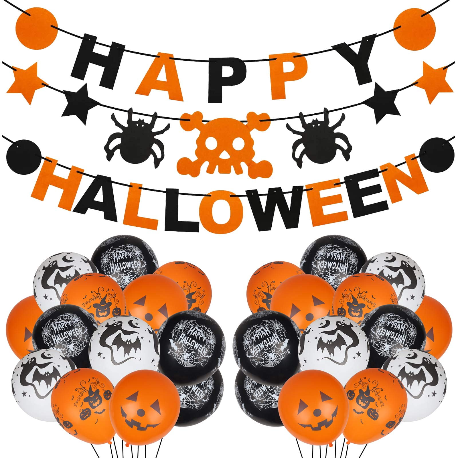 23pcs/set Halloween Party Decorations, 3pcs Happy Halloween Banner