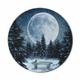 thumbnail image 1 of Winter Mouse Pad for Computers, Dreamy Cold Night a Big Full Moon and Bench Park Stars in the Darkness, Round Non-Slip Thick Rubber Modern Gaming Mousepad, 8" Round, Blue White, by Ambesonne, 1 of 2