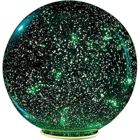 

Lighted Mercury Glass Ball Sphere Holiday Home Decor - Nightlight Accent Light - Green - Large