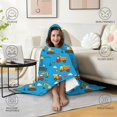 thumbnail image 4 of Wearable Blanket,Cartoon Construction Vehicles Stop Signs Hooded Wearable Flannel Blanket for Adults & Teens,Winter Poncho Shawl Wrap Cape Cozy Anti-Pill,50"x60", 4 of 5