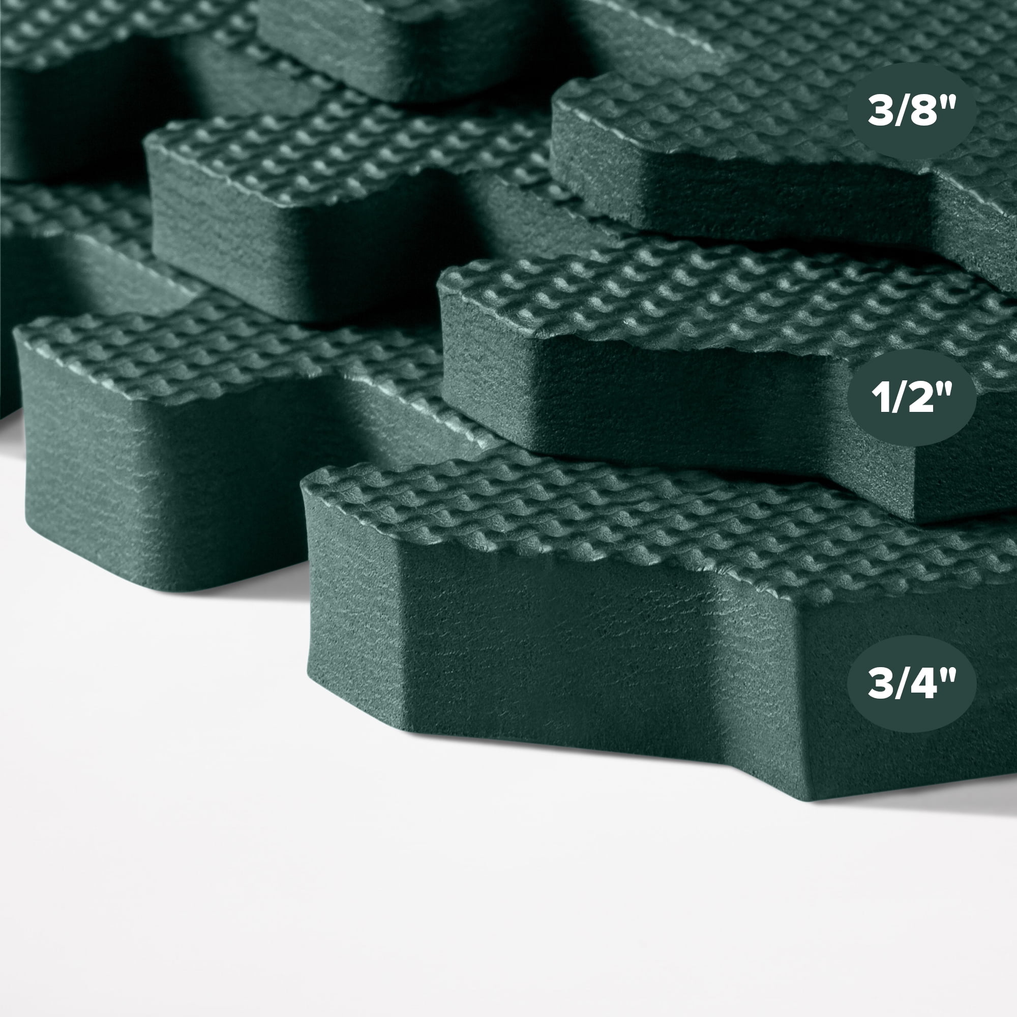 We Sell Mats 3/8 Inch Thick Multipurpose Exercise Floor Mat with EVA Foam, Interlocking Tiles, Anti-Fatigue for Home, or Gym, 24 in x 24