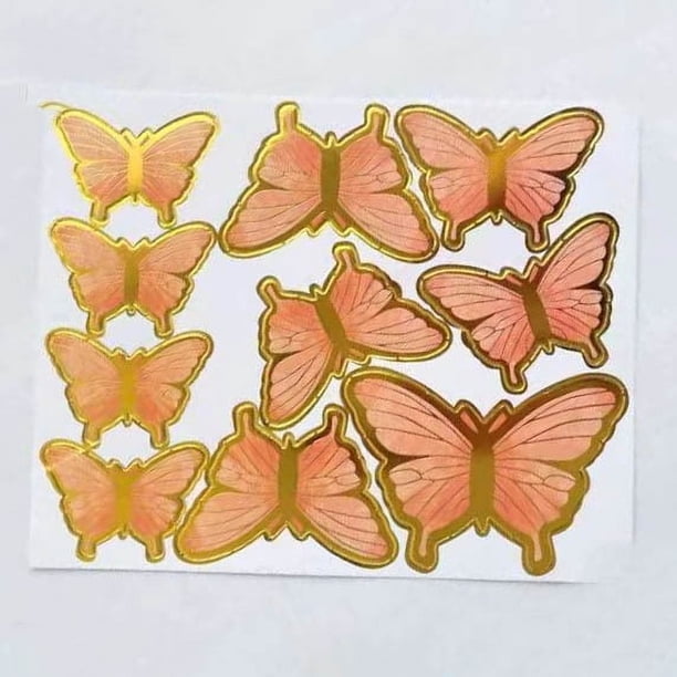 Adornos para tartas de mariposas con adornos para tartas de feliz cumpleaños, decoraciones para tartas de cumpleaños con mariposas en oro rosa 3D para niñas, fiestas de cumpleaños de mujeres,