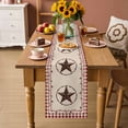 thumbnail image 6 of American Country Table Runner, Star Farmhouse Beige Red Buffalo Plaid Cotton Linen Kitchen Table Decoration Washable Dining Tabletop Runners for Home Party Decor 13x36 Inches, 6 of 9