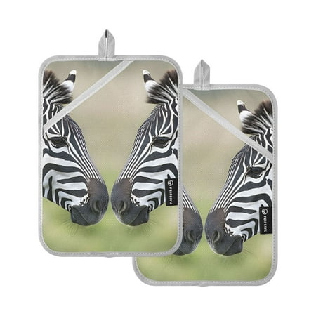 

Pot Holders Set of 2 Heat Resistant 338℉ Kitchen Oven Gloves Potholder Cooking Baking Microwave Mitts Zebras