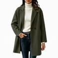 thumbnail image 2 of Afelkas Women's Oversized Wool Blend Peacoat Double Breasted Notch Lapel Mid Length Warm Winter Coat with Pockets, 2 of 6