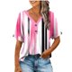 thumbnail image 3 of TaTaai Women Loose Button V Neck Short Sleeve All Over Print T Shirt Casual Fashion Top Ladies Daily Street Office Commute Wear Soft Comfortable No Fading Machine Washable Stylish Top Gift, 3 of 6
