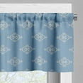 thumbnail image 3 of Ambesonne Geometric Valance Pack of 2, Medieval Pattern, 42"X18", Slate Blue Cream, 3 of 5