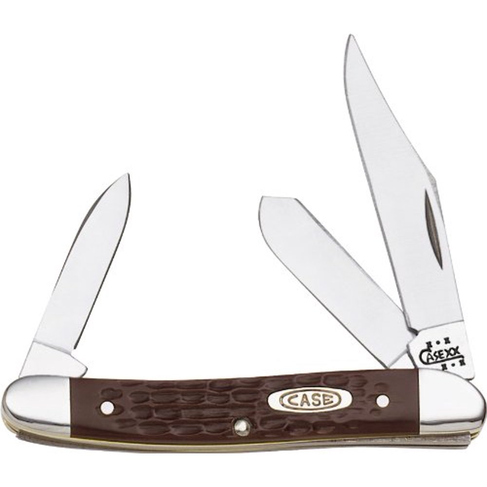 Case Cutlery 63087 SS Brown Syn Medium Stock Folding Knife 00217