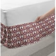 thumbnail image 2 of Hippie Bed Skirt, Pastel Floral Peace Symbol Garland Shapes of Flower Petals Shabby Boho Art, Elastic Bedskirt Dust Ruffle Wrap Around for Bedding Decor, 4 Sizes, Maroon Peach Coral, by Ambesonne, 2 of 2
