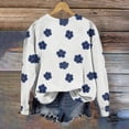 thumbnail image 7 of ClodeEU Women's Floral Print Long Sleeve Sweatshirts ,Casual Crew Neck Loose Going Out Pullover Tops White,Womens Plus XXL, 7 of 7