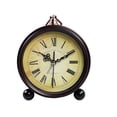 thumbnail image 2 of Vintage Analog Alarm Clock, Small Silent Desk Clock with Soft Night Light, Battery Operated Bedside Clock for Bedroom Table, Classic Decorative Gift Clock for Home and Office Use, 5.3*6in, C, 2 of 7