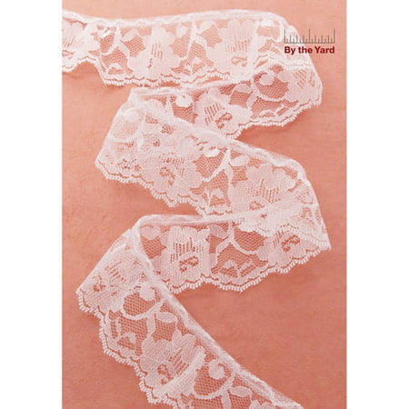 Wrights Ruffled 1.75" Lace Trim, Pink