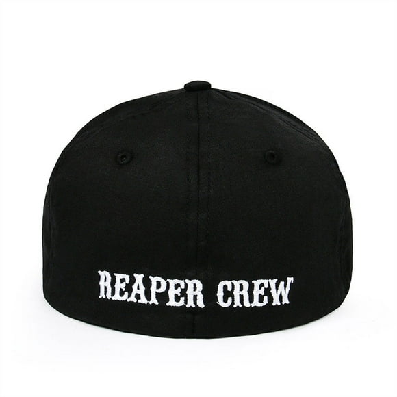 Black Hats Sons Of Anarchy For Reaper Crew Fitted Baseball Cap Women Men Letters Embroidered Hat Hip Hop Hat For Men Bone WHITE Adjustable