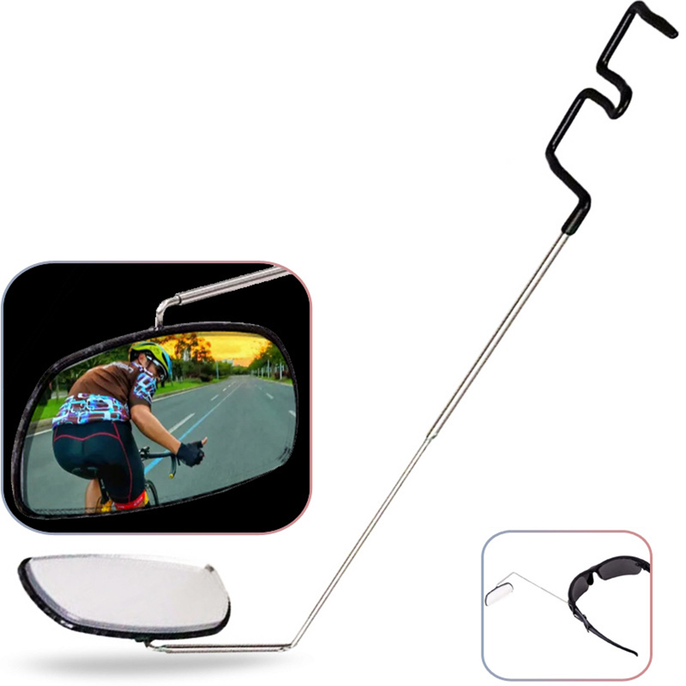 GLFSILL Eyeglass Mirror Bicycle Bike Black Rearview EZ Mount Sun