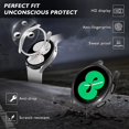 thumbnail image 4 of [3+2Pack] FFIY Boîtier Robuste Compatible avec Samsung Galaxy Montre 4 44mm, Anti-Brouillard Trempé Films de Protection d'Écran en Verre avec Coque de Protection PC Dur, Étui Mat, Noir / Noir, 4 of 7