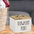 thumbnail image 6 of deevoka Wooden Storage Container Dispenser for Laundry Room Organization and Storage White dishwasher pod, 6 of 9