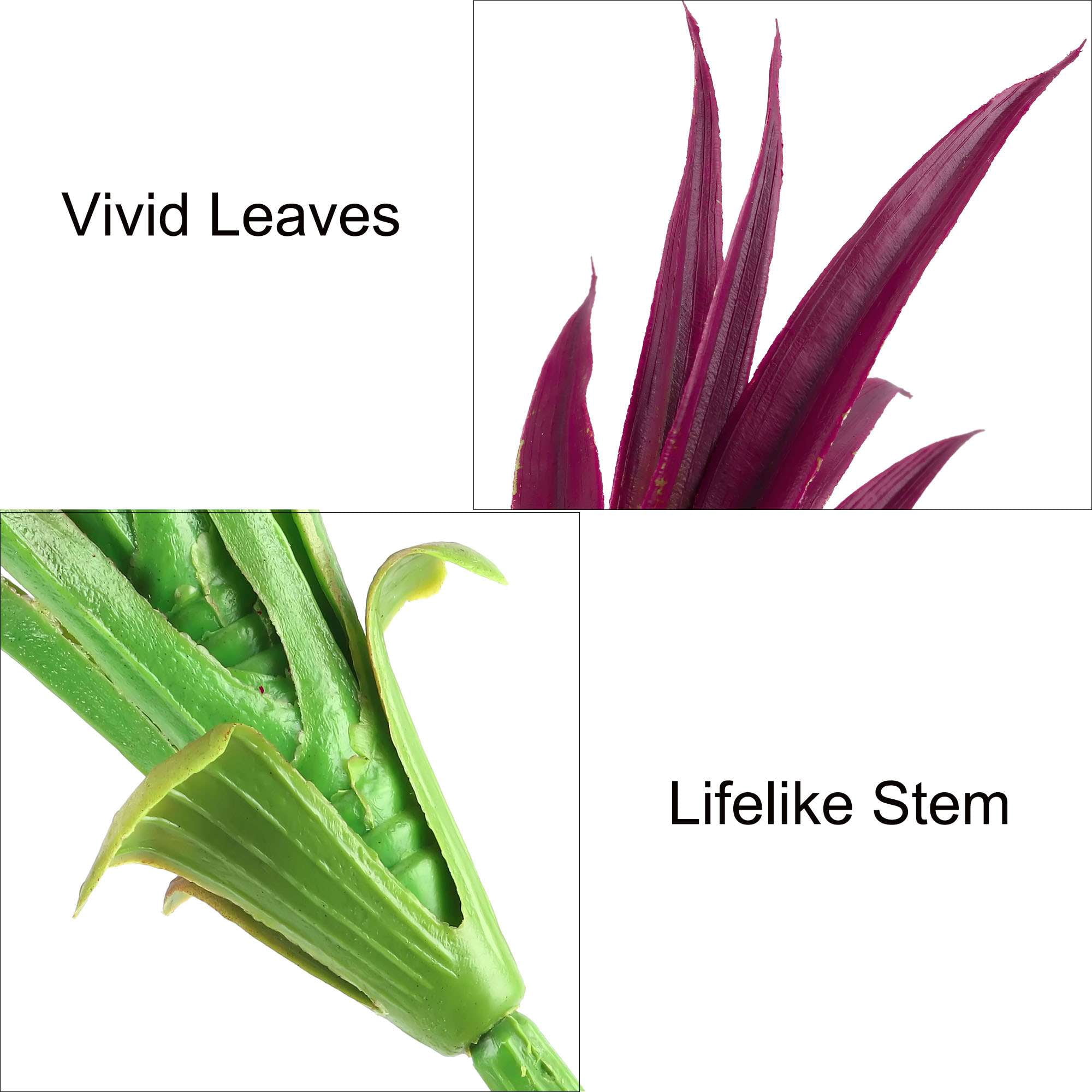 LAVA 18 Bunbles Artificial Grass Fake Plants UV Resistant Outdoor Plastic Faux Greenery for Office Home Wedding Patio Walkway Garden Decor Red