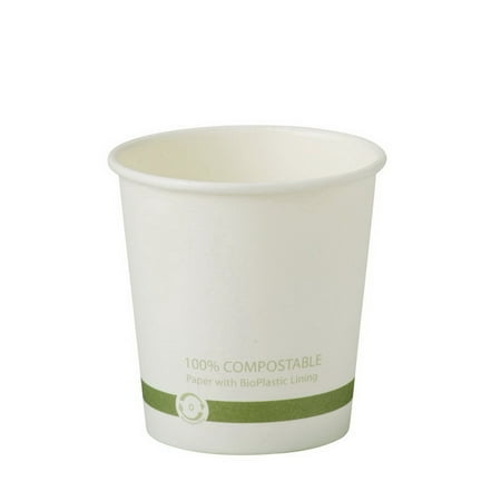 Compostable Plastic Cups - World Centric CU-PA-4 4 oz Hot Cups - Paper - Fsc Mix - Compostable