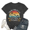 thumbnail image 5 of Trendfront Womens Letter Graphic T Shirts Crewneck Casual Short Sleeve Loose Fit Tops Trendy Fashion Tee Pullover Beach Vacation Clothes, 5 of 5