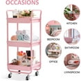thumbnail image 4 of KK KINGRACK Metal 3 Tier Rolling Cart, Utility Cart with Wheels, Garage Storage, Office School Organizer, 4 of 8