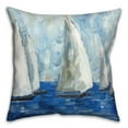 thumbnail image 2 of Creative Products Blue Painted Sailboats 18x18 Indoor / Outdoor Pillow, 2 of 3