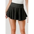 thumbnail image 4 of Sweater Knit A-line Ruffle Mini Skort - Heather Charcoal, 4 of 7