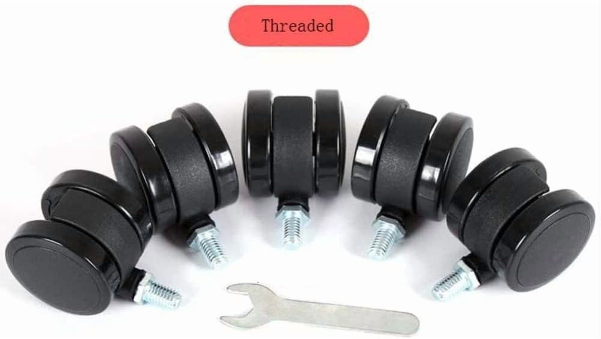 Gamvdout 5 Office Chair Casters Double Wheel Stem Wheels M10×15mm Thread Bolt 2 Inch 250kg Furniture Replacement Casters Universal Swivel I