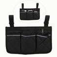 thumbnail image 4 of Portable Side Handrail Multi Pocket Storage Bag Pouch with Reflective Strip(black ), 4 of 6