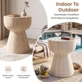 thumbnail image 4 of Dayalane Round Faux Stone Side Table, 15.5" Modern Hourglass End Table Indoor Outdoor, Travertine Beige Look Accent Drink Stool for Living Room Patio, Fully Assembled, 4 of 11