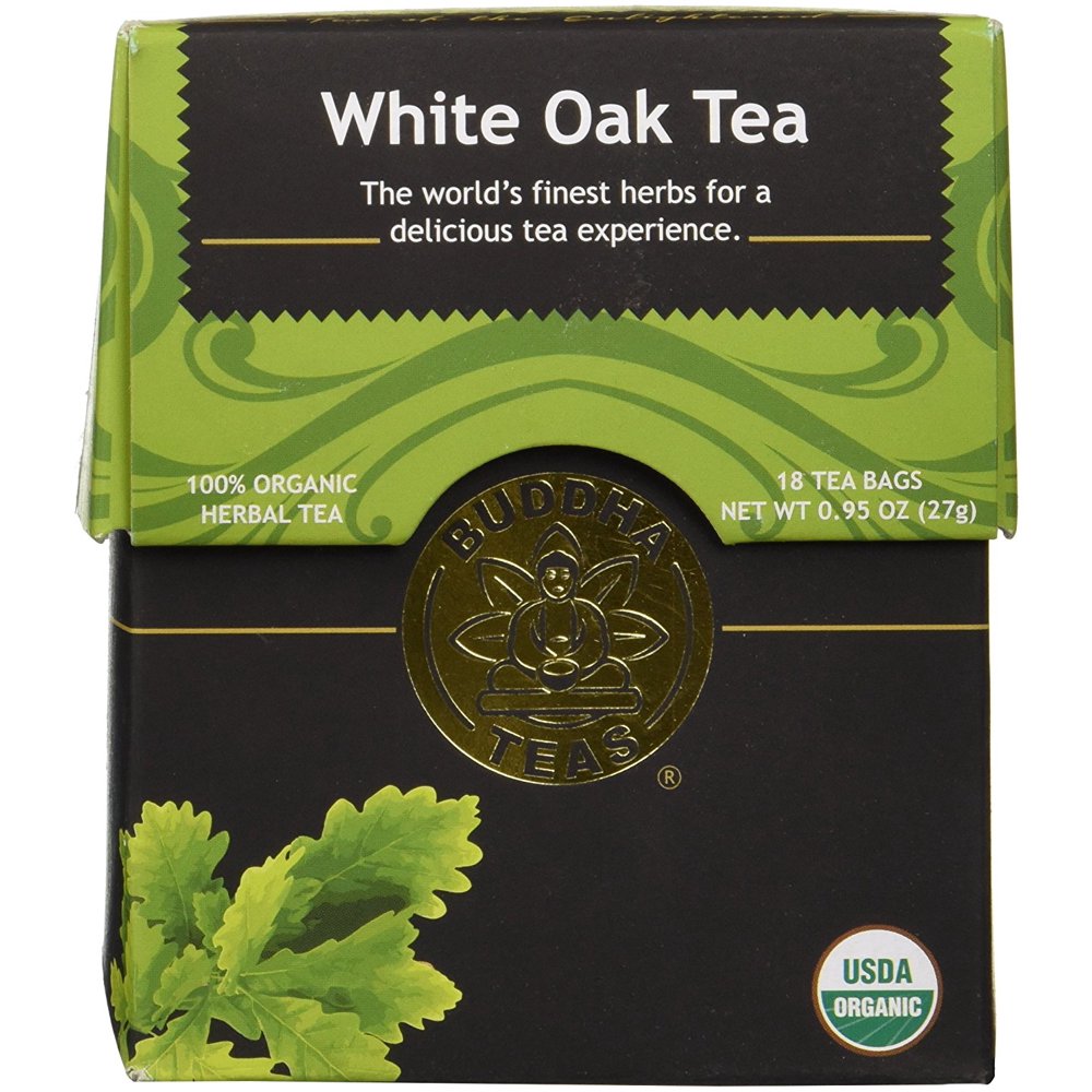 Buddha Teas White Oak 100 Percent Organic Herbal Tea, 18 Bags Per