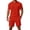 Red, variant on ZToonmas Men's 2 Piece Summer Outfit Set Short Sleeve Collared Shirt with Drawstring Shorts for Daily and Sports