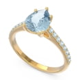 thumbnail image 2 of 2.30 Carat Latest Pear Cut Aquamarine Gemstone Wedding Ring for her Solid 14K Yellow Gold Size 7 by Diamond-Capitals, 2 of 8