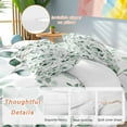 thumbnail image 4 of Watercolor Leaf Duvet Cover Set Twin Size Eucalyptus Leaves Green Botanical Soft Lightweight Comforter Covers 4 Piece Bedding Set with 1 Duvet Cover 1 Bed Sheet & 2 Pillow Shams, 4 of 8