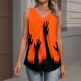 thumbnail image 5 of IMENGL Women's Tank Tops Soft Halloween V Neck Vest Shirts | Pumpkin Graphic Shirt Halloween Print Layering Halloween Outfit Casual Sleeveless Slim-Fit Camisole for Women,M-XXL, 5 of 6