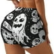 thumbnail image 1 of Fotbe Black White Spooky Ghosts Shorts Sin Costuras – Shorts Deportivos de Cintura Alta para Mujer, Elásticos para Gimnasio, Yoga, Running o Ciclismo-Medium, 1 of 8