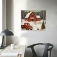 thumbnail image 3 of Nawypu  Christmas Wall Decor Red Truck Snowmen House Canvas Print Painting Wall Art Christmas Home Décor for Bathroom Bedroom Living Room Office Framed Ready to Hang 20x16 inch, 3 of 4