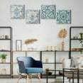 thumbnail image 6 of Wexford Home Blue Abstract Wall Art 12 x 12 inches Set of 4 Flower Pattern Canvas Prints Wall Decoration for Living Room Bathroom Bedroom, 6 of 7