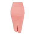 thumbnail image 6 of Women'S Premium High Waist Nylon Ponte Stretch Office Pencil Skirt Pink XL, 6 of 7