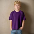 thumbnail image 2 of NIEWTR Toddler Boys Short Sleeve Cotton T-Shirts Comfy Crew Neck Summer Tops Classic Fit Solid Basic Tees Daily Wear Size 5-10 Years(A-Dark Purple,4-5 Years), 2 of 8
